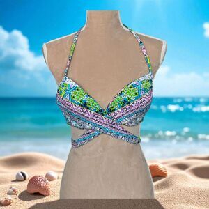 VICTORIA'S SECRET "The Wrap Halter" Bikini Top Resort Beach Cruise Size 32D